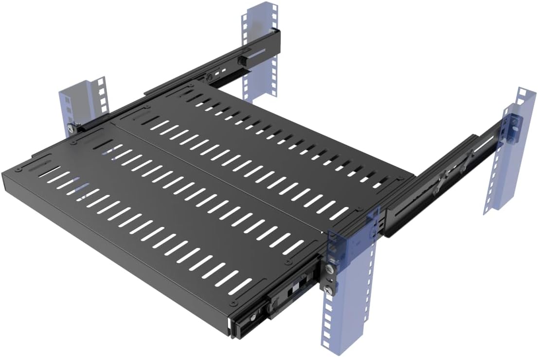 1U Sliding Rack Shelf for 19 Inch Server Rack Mount Cabinet