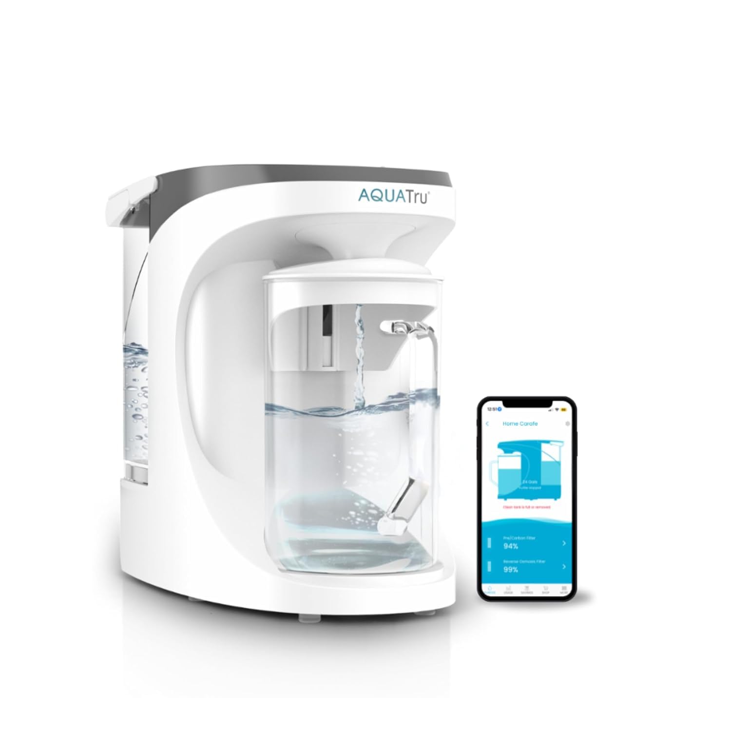 AquaTru Carafe Smart Countertop Water Purifier for Clean Water