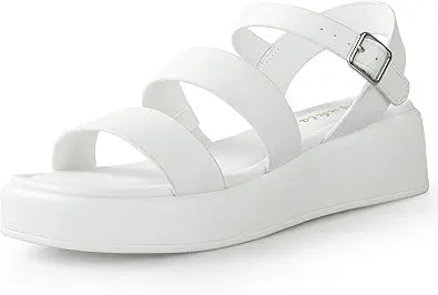 Ankis Platform Sandals: Comfortable Two Bands Open Toe Wedge Shoes