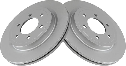 TRQ Rear Brake Rotors Set Vented Premium G-Coated for Ford