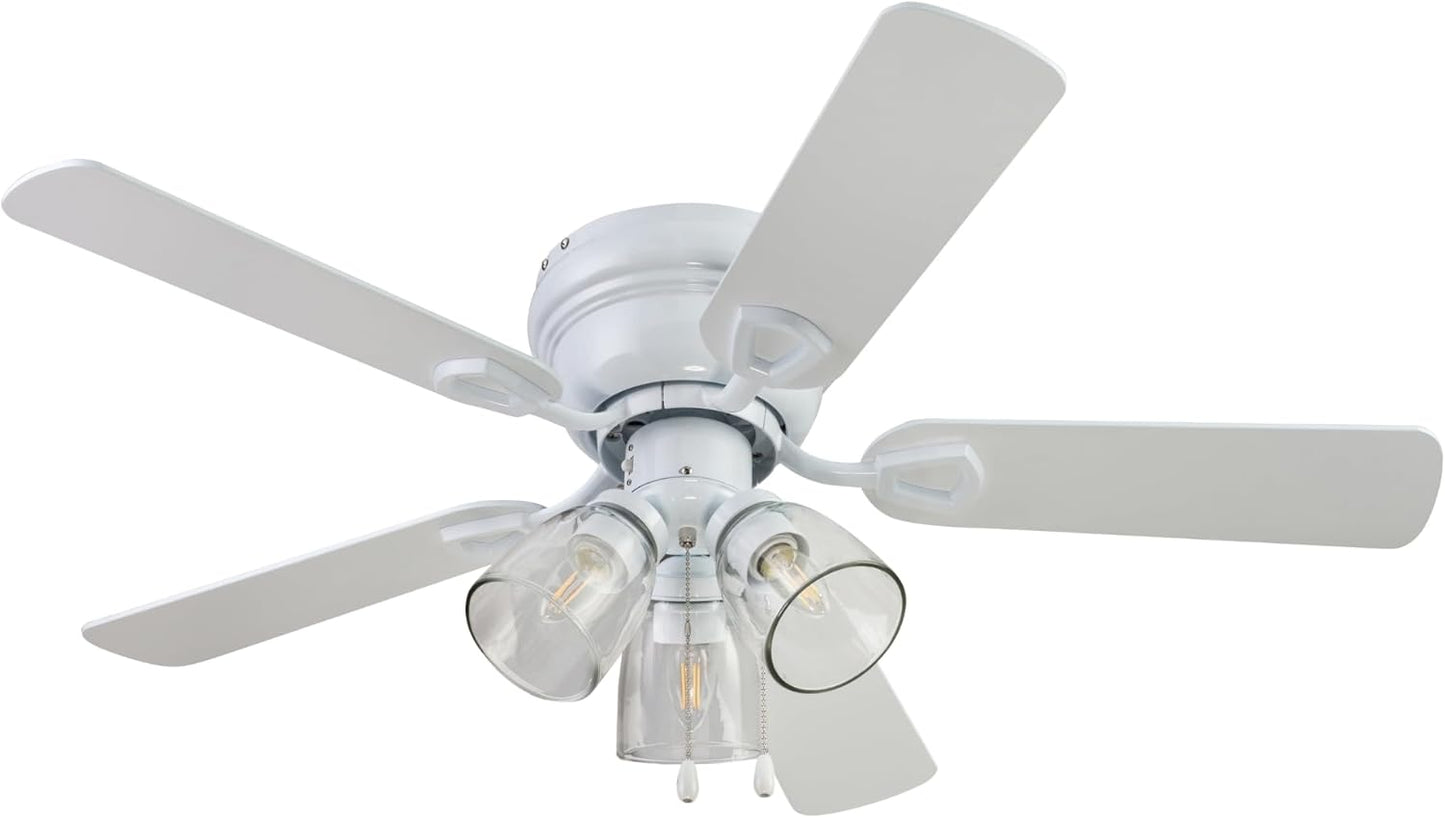 Portage Bay 42 Inch White Indoor Ceiling Fan with 3 Lights