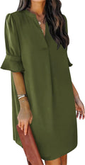 Summer Dresses for Women V Neck Ruffle Short Sleeve (Style 8WBS)