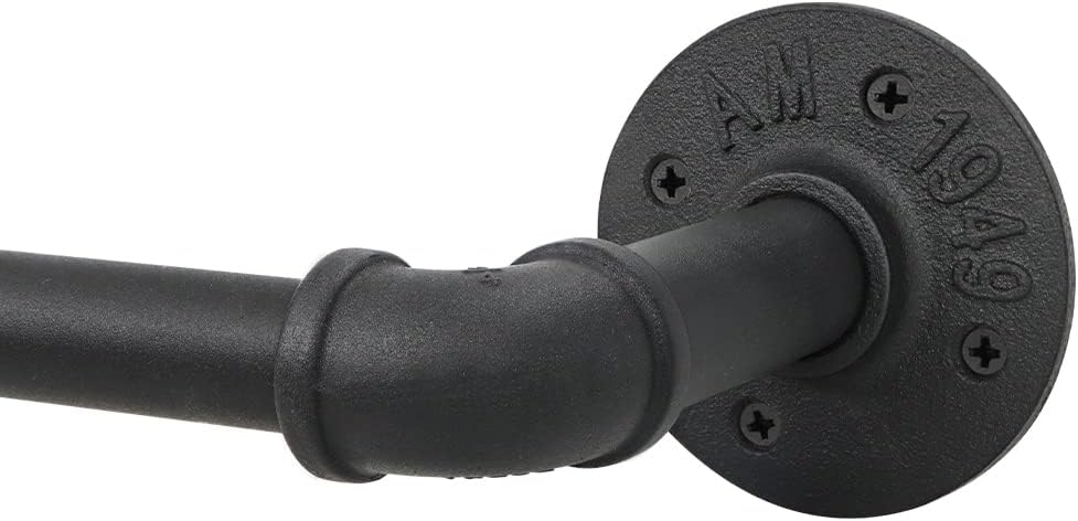 ASHLEYRIVER Black Industrial Pipe Curtain Rods