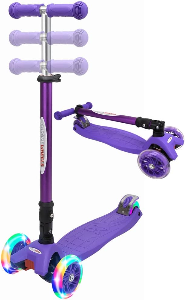 ChromeWheels Foldable Scooters for Kids with Adjustable Height