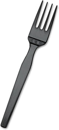 SmartStock Plastic Cutlery Dispenser Refill Forks in Black - Bulk
