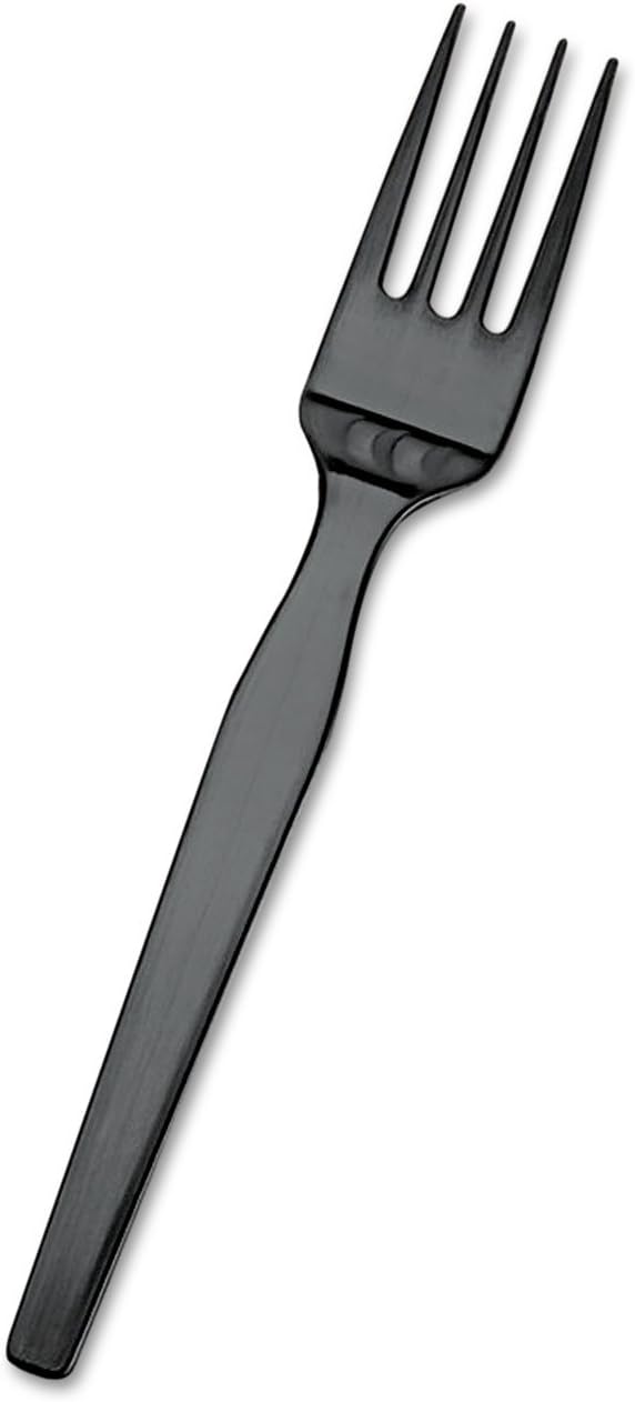 SmartStock Plastic Cutlery Dispenser Refill Forks in Black 50ct