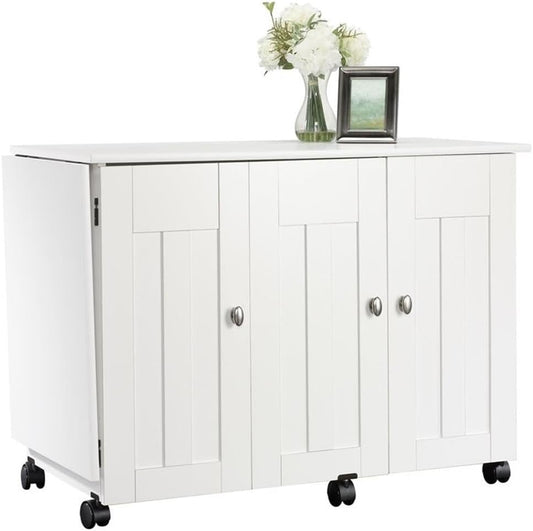 Sauder Folding Sewing Table & Craft Cart for Creative Projects