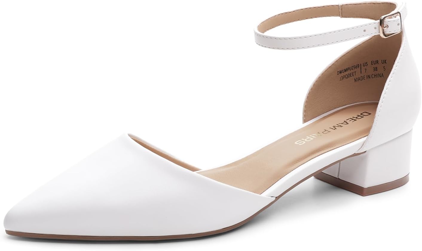 DREAM PAIRS Women's Low Heel Pumps for Comfort and Style