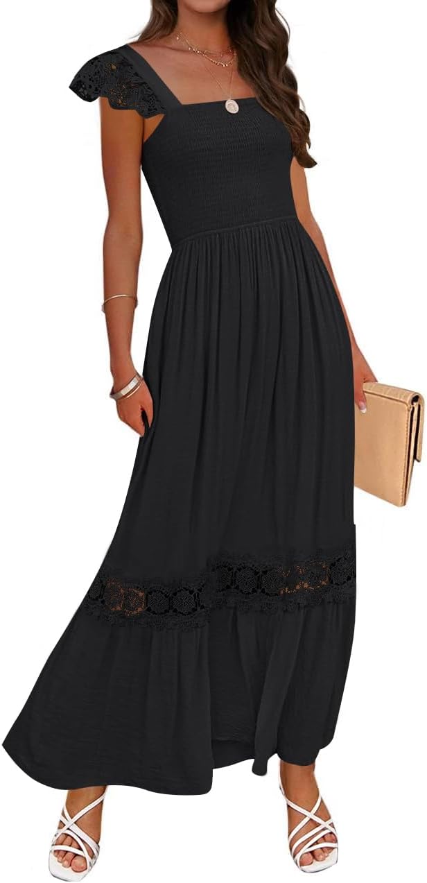 ZESICA Women's Summer Lace Strap Maxi Dress for Every Occasion