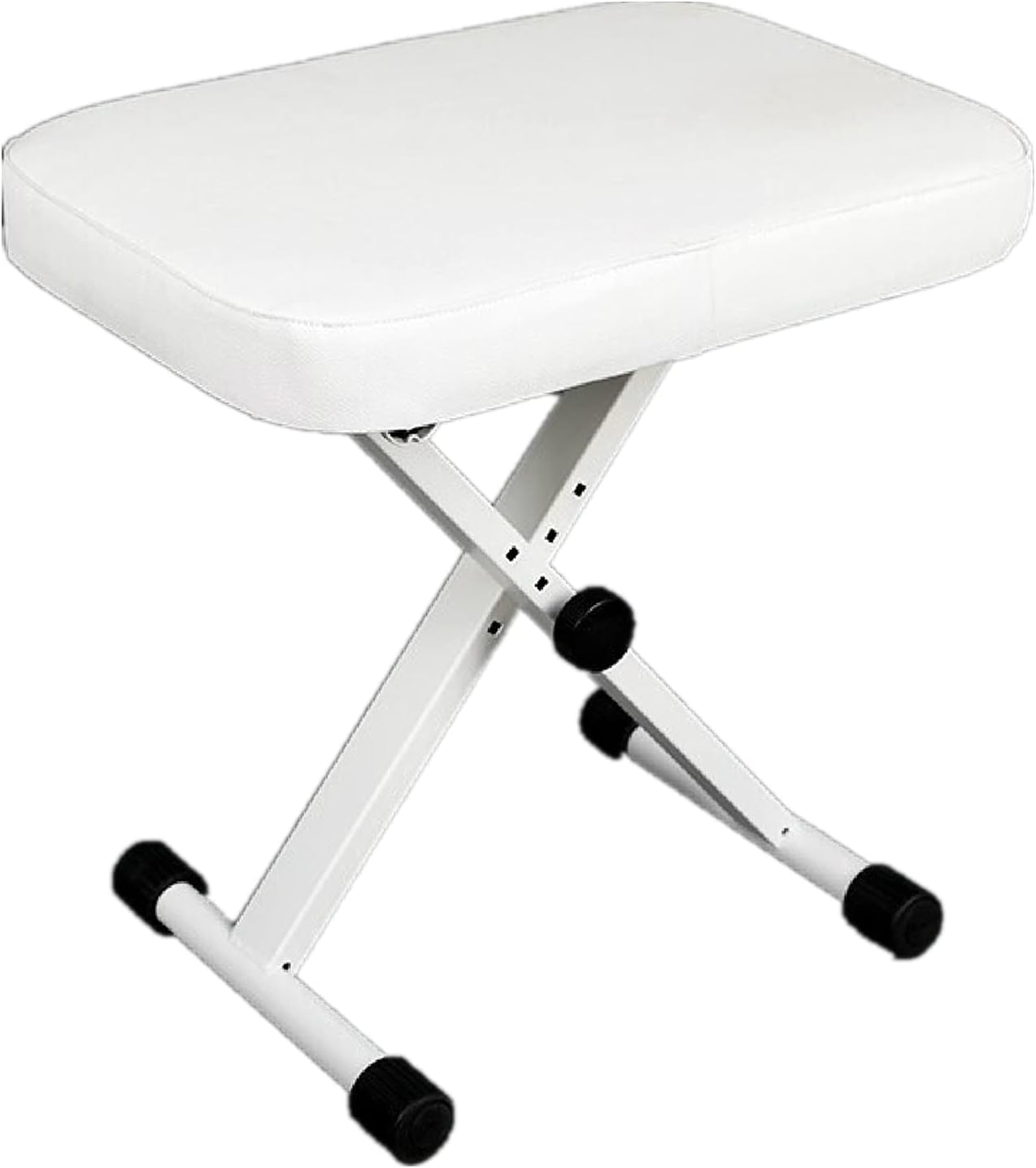 Miwayer X-Style Piano Bench | 4-Levels Height Adjustable | Padded White