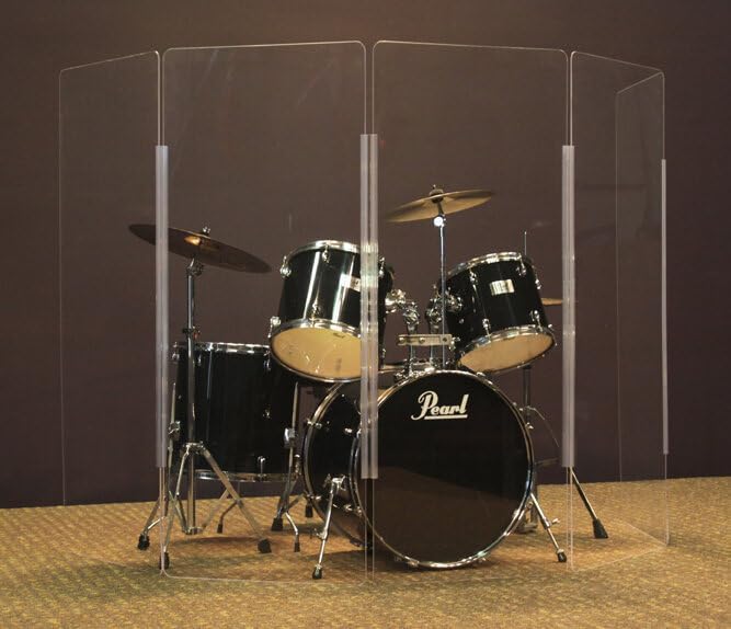 5ft Tall 5 Panel Drum Shield for Sound Isolation and Recording