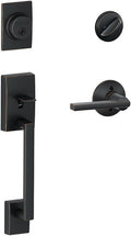 Schlage Century Single Cylinder Handleset with Latitude Lever - Aged