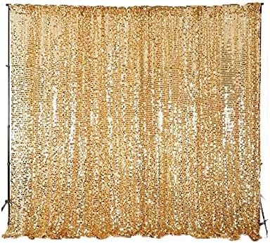 20ft x 10ft Gold Big Payette Sequin Backdrop for Events