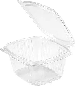 Genpak AD16 16oz Clear PET Hinged Deli Container for Food
