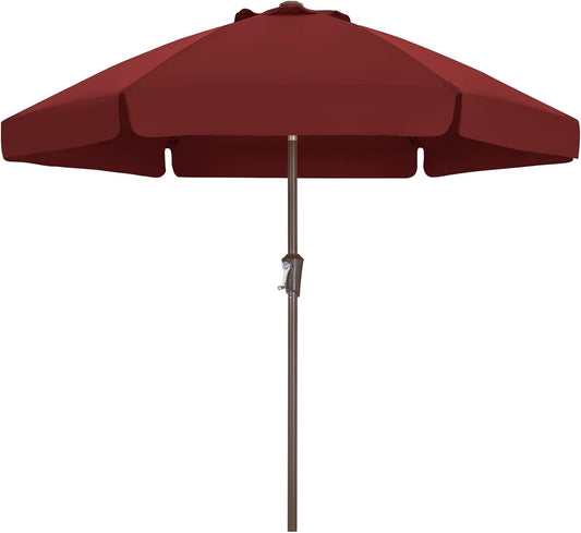 7.5ft Scalloped Patio Umbrella with Tilt and Crank for Outdoors