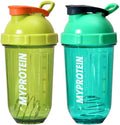 Clear Protein Shaker Water Bottle 2 Pack - Portable 18oz Shakers