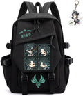 Genshin Impact Backpack Unisex Kawaii Rucksack with Keychain