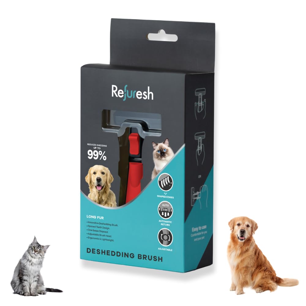 Deshedding Dog Brush for Long Hair - Gentle Tool for Pets