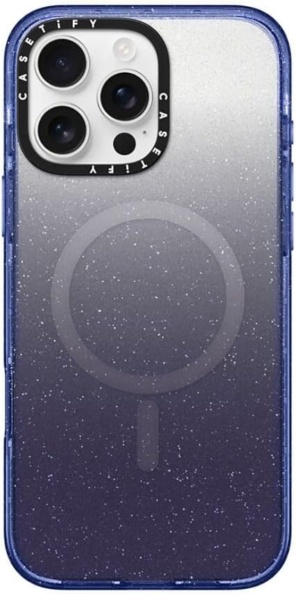 CASETiFY Impact iPhone 16 Pro Max Case with Glitter Indigo Style
