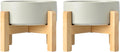 Elevated Dog Bowls 2 Pack - Raised Ceramic Double Bowls for Large Dogs