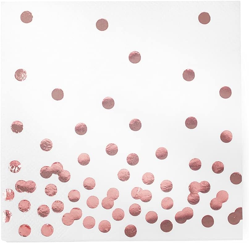 Sparkling Rose Gold Cocktail Napkins - 80 Pack
