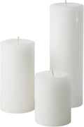 Mister Candle White Unscented Dripless Pillar Candles Set of 3