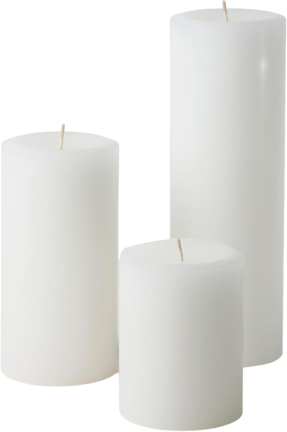 Mister Candle Unscented Dripless Pillar Candles Set of 3