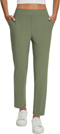 baleaf Womens Business Casual Stretch Travel Pants - Zipper Pockets