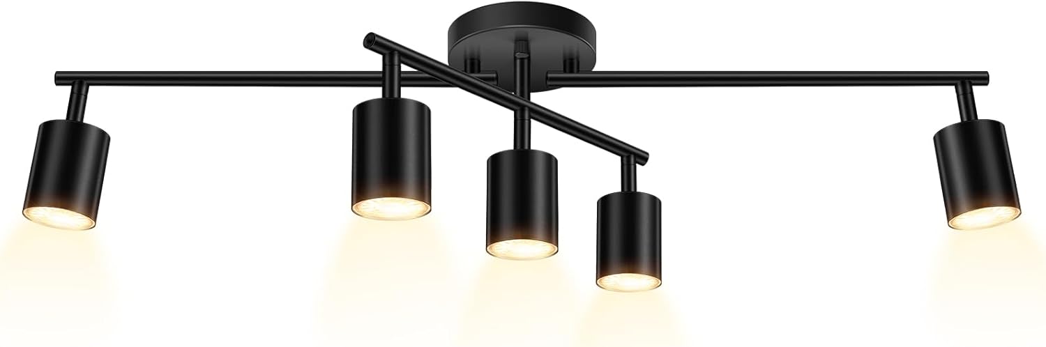 BoostArea 5 Light Track Lighting Kit for Modern Industrial Decor