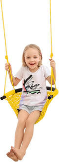 Yellow Rope Swing Seat for Kids - Heavy Duty 440 lb Capacity