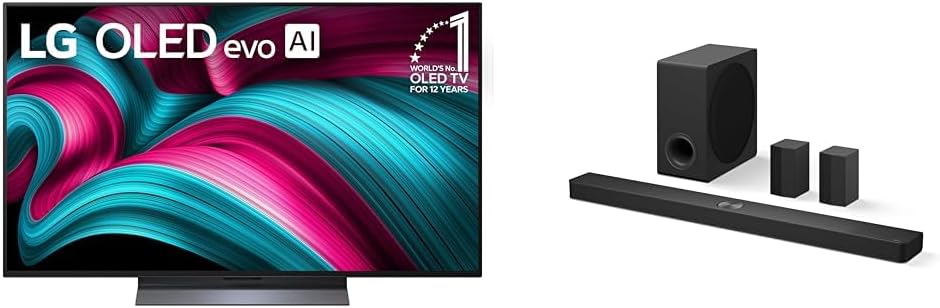 LG 48 OLED evo C5 4K Smart TV Bundle with Home Theater Soundbar