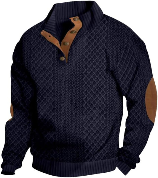 Men's Block Striped Sweatshirt for Casual Outdoor Wear