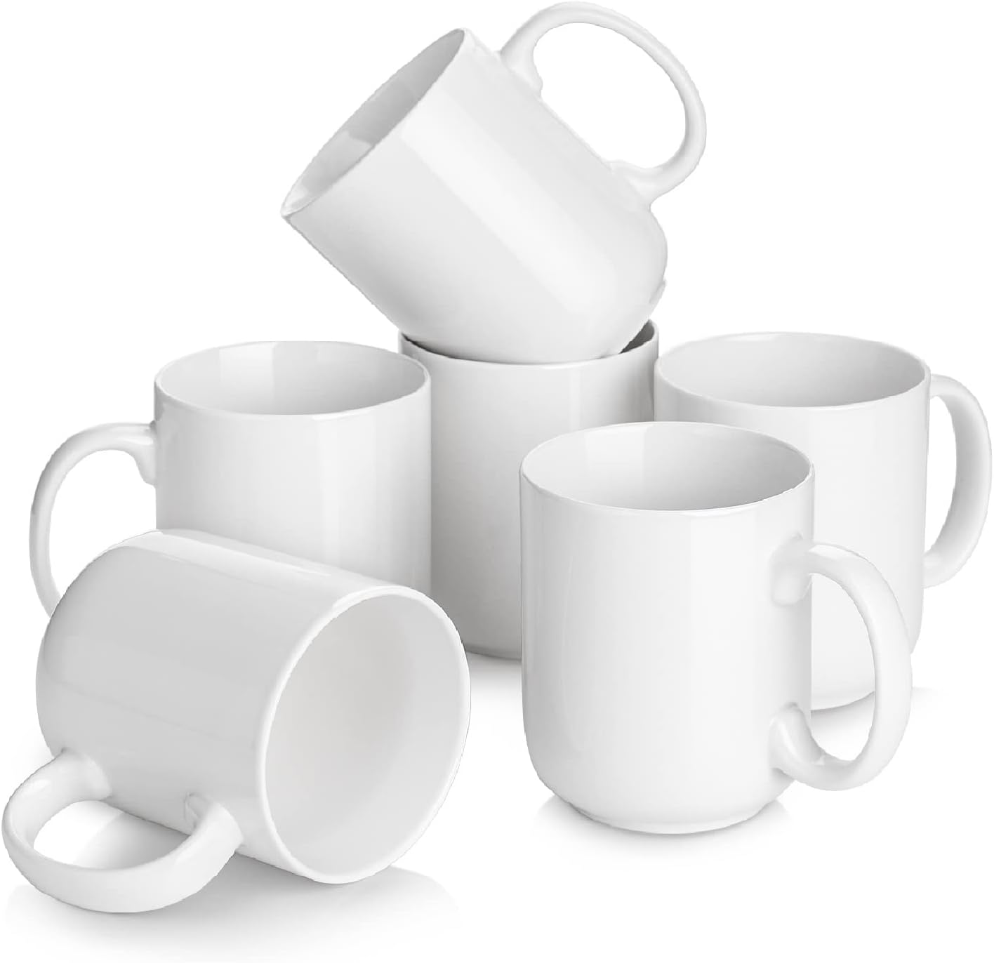 DOWAN 20 Oz Large White Coffee Mugs Set - Premium Ceramic Cups for Coffee, Tea, Cocoa