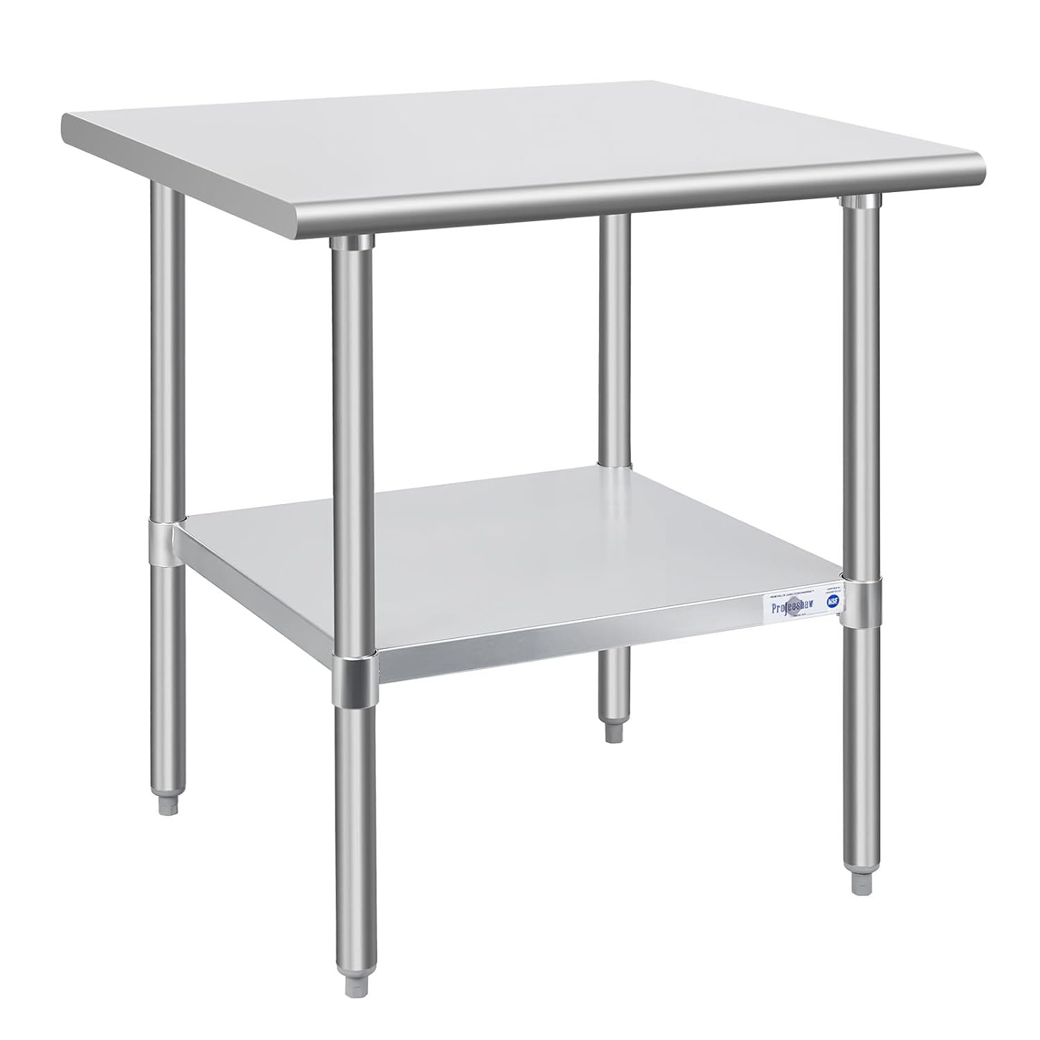Profeeshaw Stainless Steel Prep Table for Kitchen 30x30 in