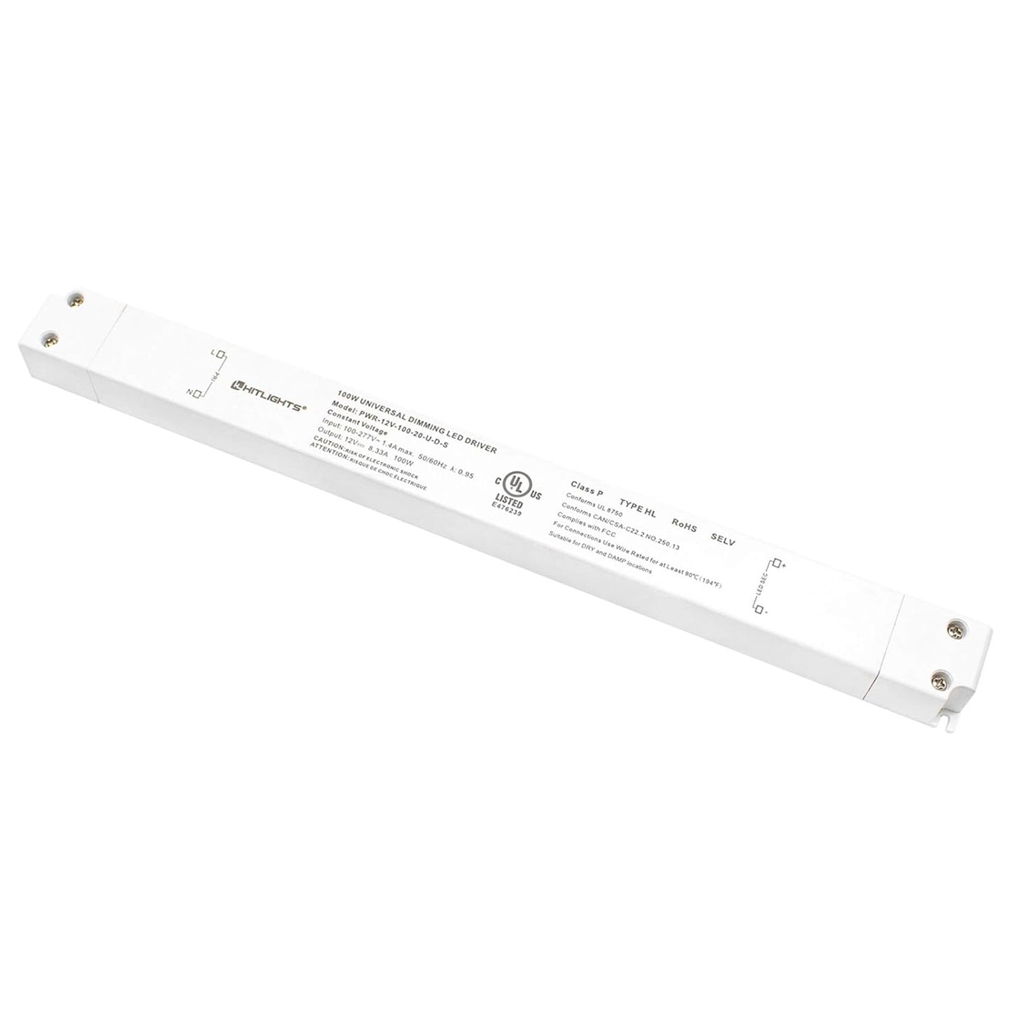 HitLights 100W Dimmable LED Driver Transformer for Strip Lights