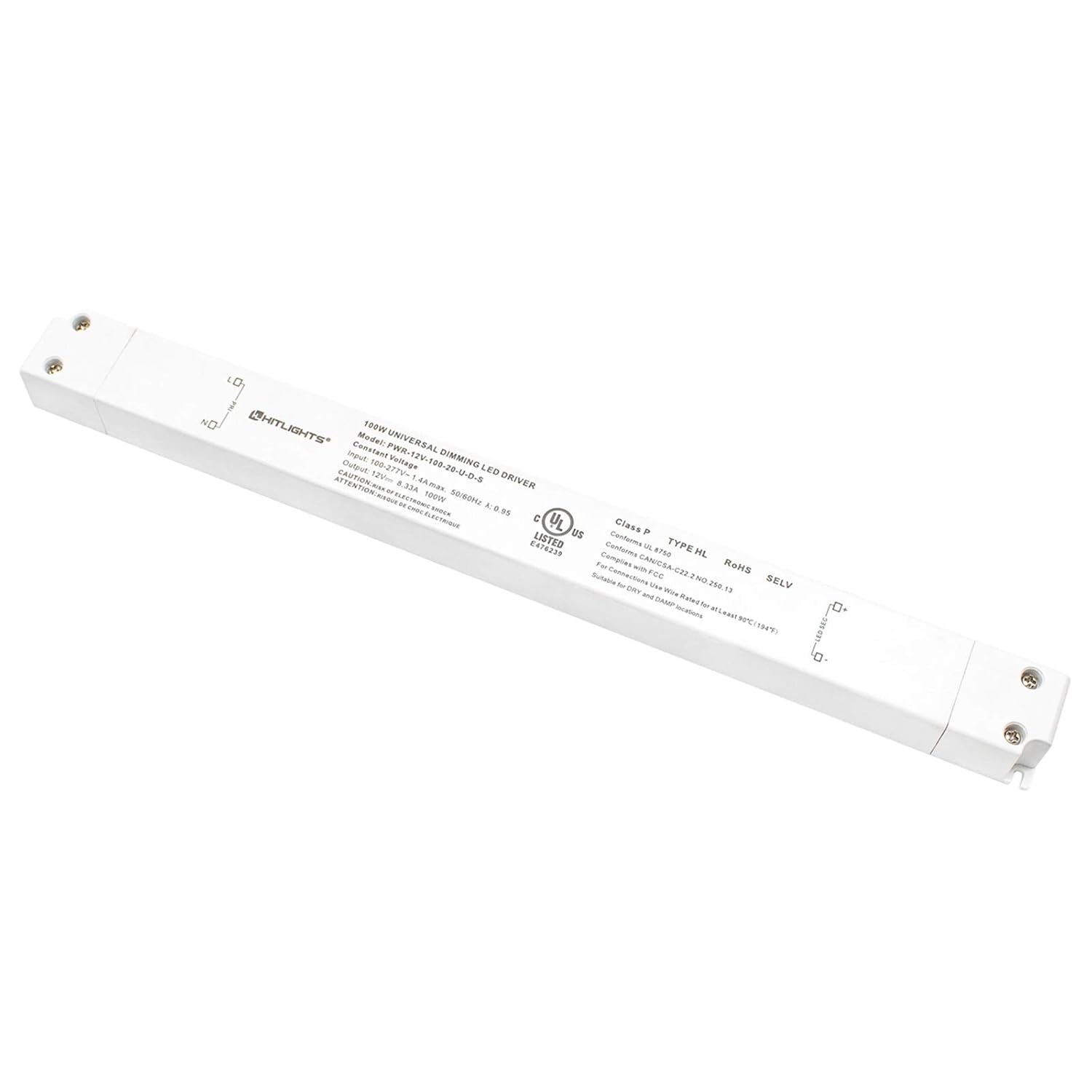 HitLights 100W Dimmable LED Driver Transformer for Strip Lights