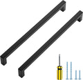 10 in Square Cabinet Pulls 10 Pack Matte Black - Solid Modern Handles