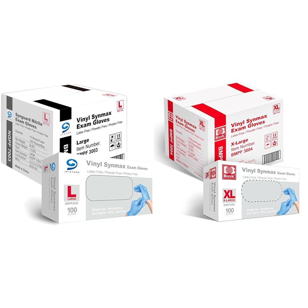 Jointown Basic Medical Synmax Vinyl Exam Gloves - Latex-Free