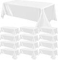 Satin Polyester Rectangle Tablecloth 57x108 in - 12 Pack White