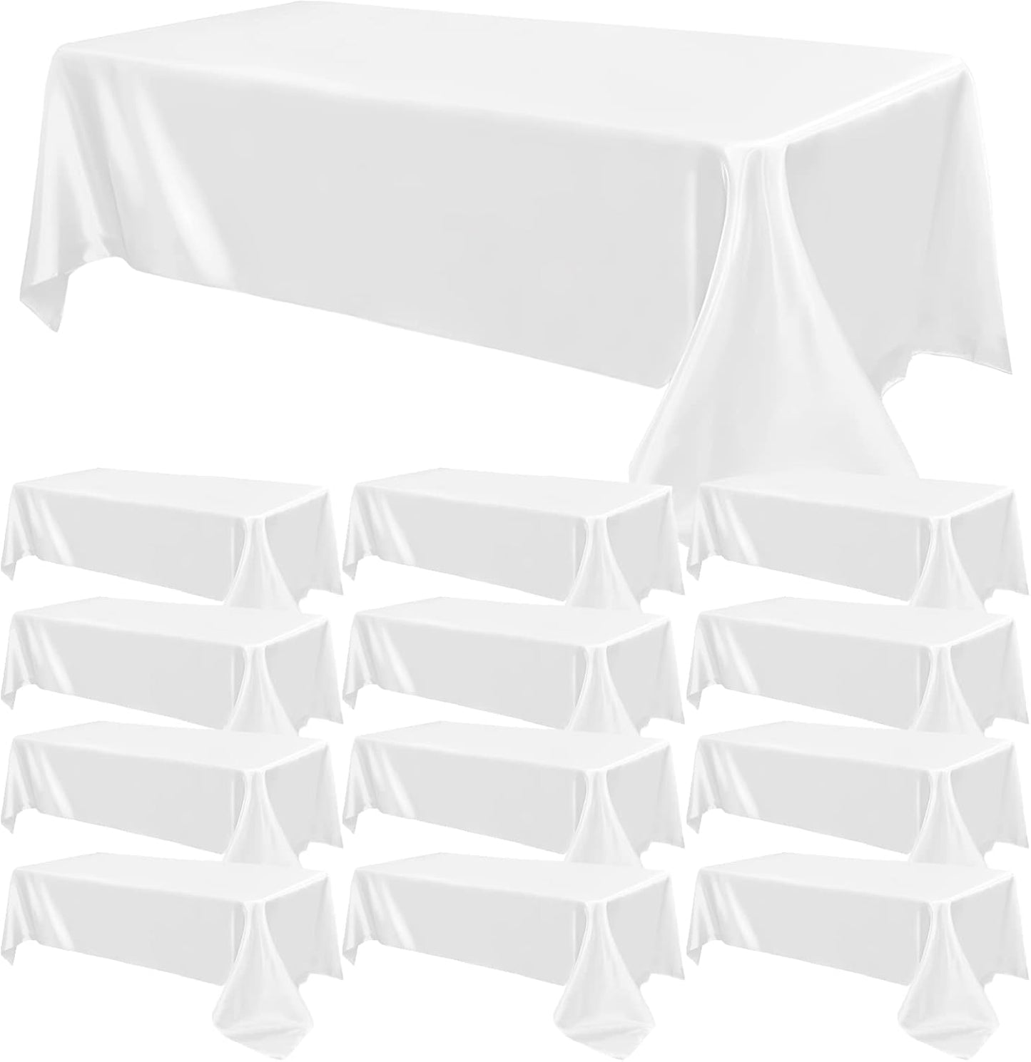 12 Pack Satin Polyester Tablecloths for Elegant Events