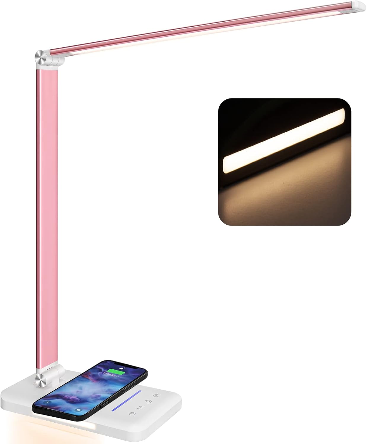 LED Desk Lamp with Night Light and Fast Wireless Charger
