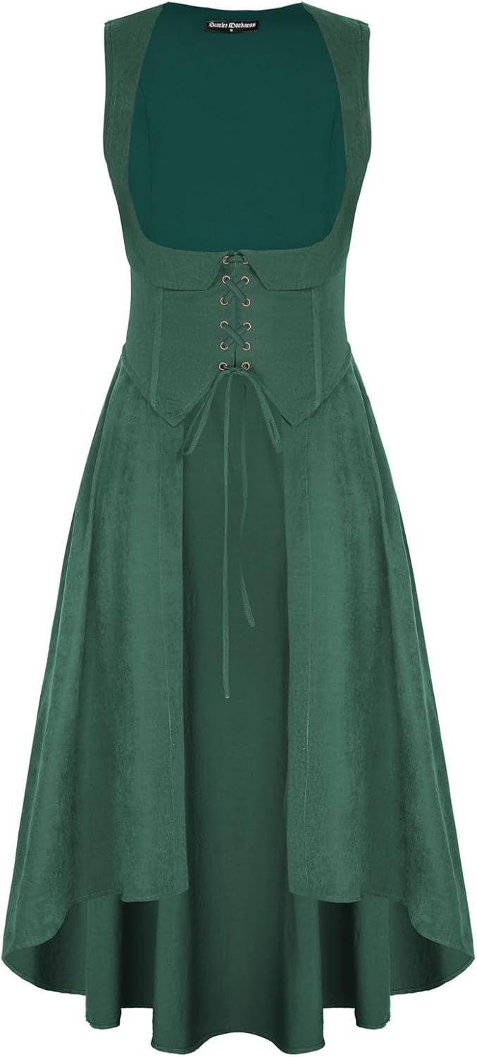 Renaissance Costume Underbust Pirate Peasant High Low Dress