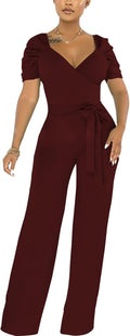 Sexy Jumpsuits for Women Summer Plus Size Wide Leg Romper - Dressy Fit