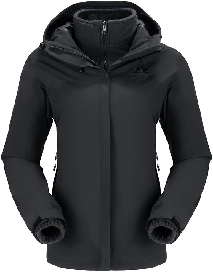 CAMEL CROWN Women's 3-in-1 Ski Jacket - Warm, Waterproof, Windproof
