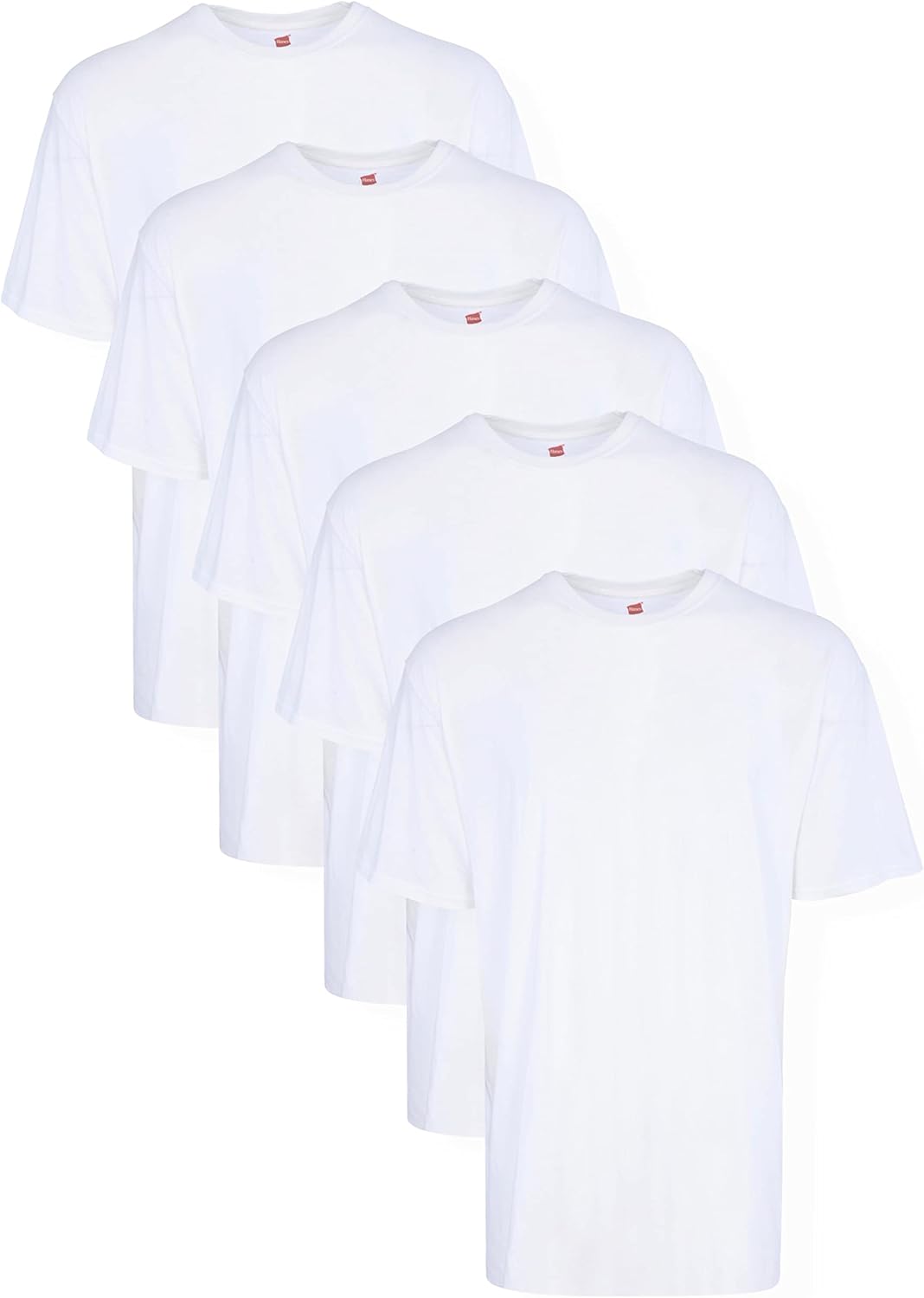 Hanes Mens Tall 100% Cotton Crew Neck Undershirts for Comfort