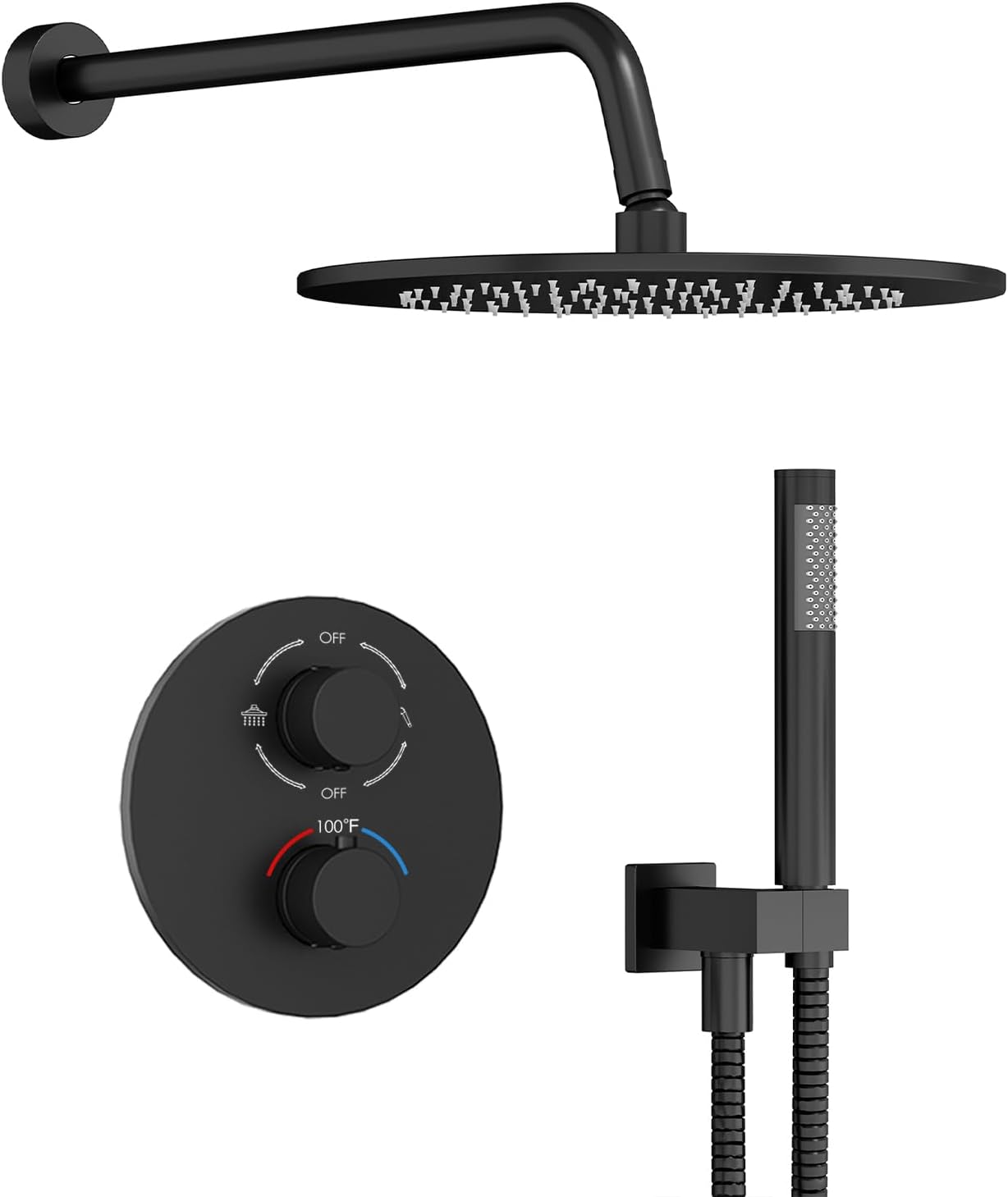 Gabrylly Thermostatic Shower Faucet Set with Rain Shower Head