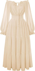 Scarlet Darkness Renaissance Off Shoulder Maxi Dress - Elegant Fairy