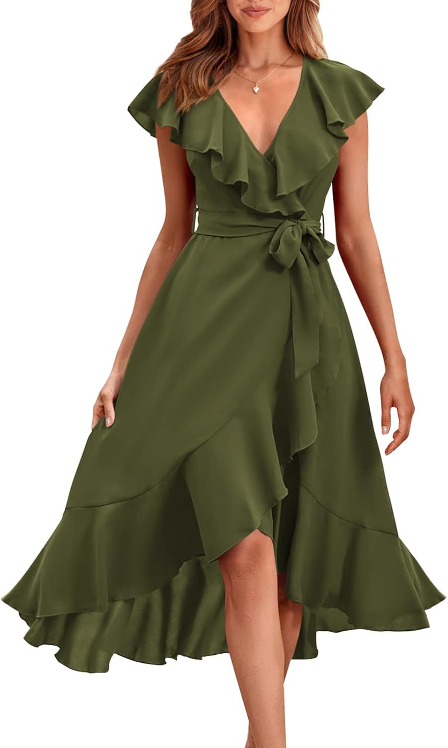 PRETTYGARDEN Women's Summer Cross Midi Dress for 2025 Events