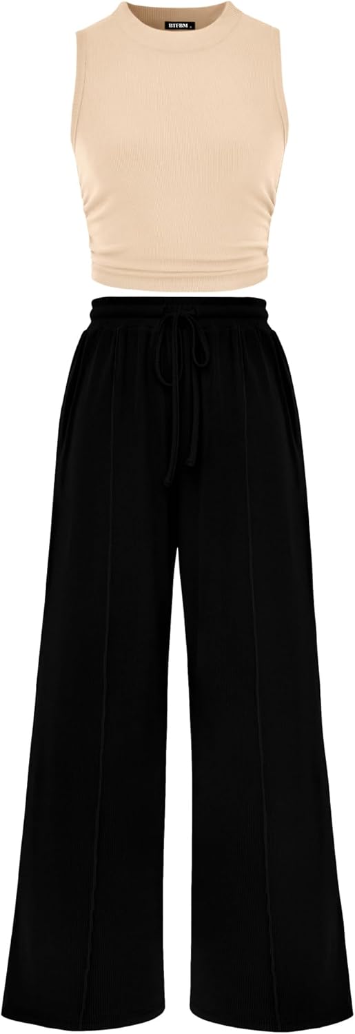 BTFBM Women Summer 2 Piece Outfits for Beach and Lounge Wear