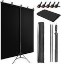 Black Backdrop Background with Stand for Photoshoot - Portable 5x6.5